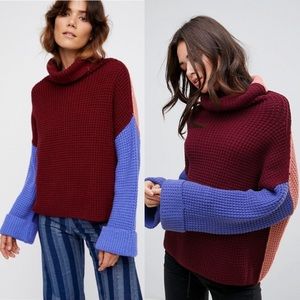 Free People Women Pullover Wine Park City Medium